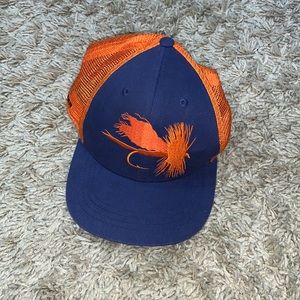 EUC Rep Your Water fly fishing baseball hat. Navy/orange